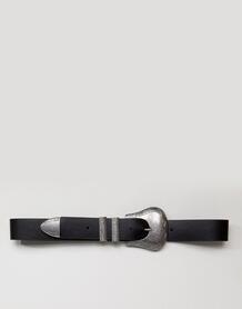 Ремень для джинсов в стиле вестерн с большой пряжкой ASOS - Черный ASOS DESIGN 1164967