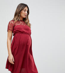 Платье с кружевной вставкой New Look Maternity - Красный 1206159