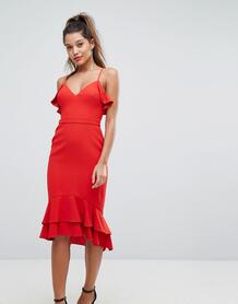 Платье миди с оборками Forever New - Красный 1188109