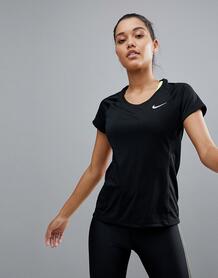 Черная футболка с круглым вырезом Nike Running - Черный 1084272