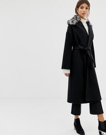 Пальто из смешанной шерсти с леопардовым принтом Helene Berman 1091274
