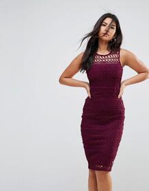 Ажурное платье миди Ax Paris - Фиолетовый 1159687