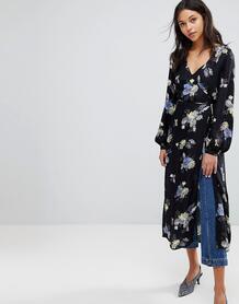 Платье-кимоно с запахом и цветочным принтом Gestuz - Мульти 1204597