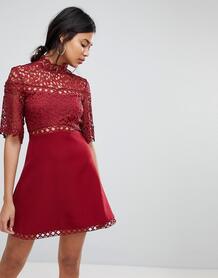 Платье мини с кружевом Keepsake - Красный 1202145