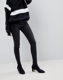 Черные джинсы скинни с отделкой New Look - Черный 1195677