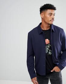 Темно-синяя трикотажная куртка-рубашка HUGO - Черный 1185442