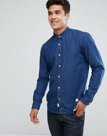 Джинсовая облегающая рубашка Tom Tailor - Темно-синий 1163165