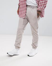 Бежевые брюки слим с флисовыми вставками ASOS - Бежевый ASOS DESIGN 1157581