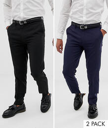 2 пары брюк скинни черного и темно-синего цвета ASOS DESIGN - СКИДКА 1129007