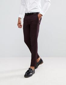 Темно-бордовые брюки скинни Burton Menswear - Коричневый 1137508