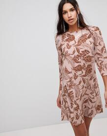 Свободное платье с цветочным принтом Y.A.S - Розовый 1210173