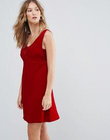 Платье мини с V-образным вырезом Deby Debo Ezra - Красный 1132647