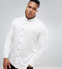 Белая узкая эластичная рубашка из вискозы ASOS PLUS - Белый ASOS DESIGN 1101697