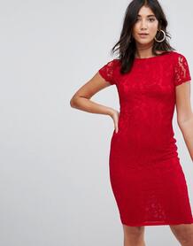 Платье миди из кружева кроше AX Paris - Красный 1159637