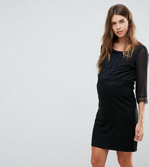 Платье с кружевными вставками для кормящих мам Mamalicious - Черный Mama Licious 1132335