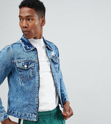 Выбеленная джинсовая куртка с молнией Brooklyn Supply Co - Синий Brooklyn Supply Co. 1094410