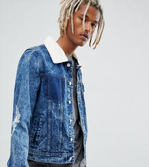 Выбеленная джинсовая куртка с рваной отделкой и искусственным мехом Br Brooklyn Supply Co. 1094394