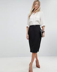 Удлиненная юбка-карандаш с поясом ASOS Tailored - Черный ASOS DESIGN 1151117