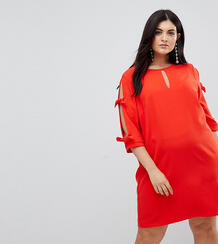 Платье А-силуэта с завязками на рукавах River Island Plus - Красный 1212416