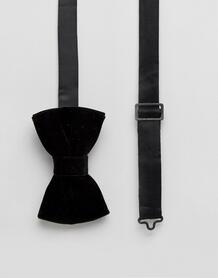 Черный бархатный галстук-бабочка ASOS DESIGN - Черный 1168924