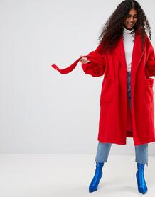 Пальто с пышными рукавами ASOS Made In Kenya - Красный 1090900