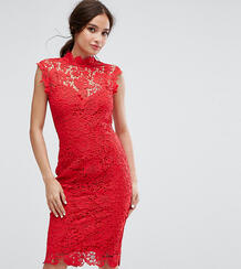 Кружевное платье-футляр с высоким воротом Paper Dolls - Красный 1155817