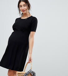 Чайное платье мини ASOS DESIGN Maternity Ultimate - Черный Asos Maternity 1171265