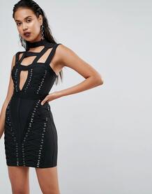 Облегающее бандажное платье Boohoo Premium - Черный 1141043