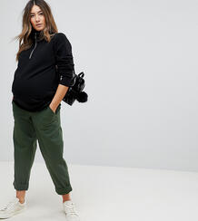 Зеленые брюки с посадкой под животом ASOS DESIGN Maternity bree Asos Maternity 1124912