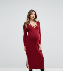 Платье миди с контрастной отделкой GeBe Maternity - Красный 1164843