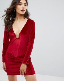 Бархатное платье Oeuvre - Красный 1153569
