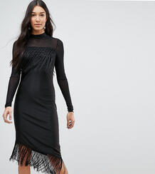 Облегающее платье с бахромой Y.A.S Tall - Черный 1177640