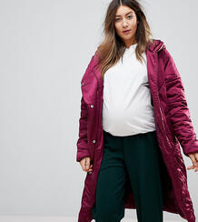 Дутое пальто миди ASOS MATERNITY - Красный 1083502