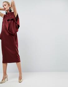 Атласное платье с множеством рукавов ASOS WHITE - Красный 1172615