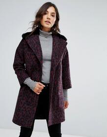 Пальто из ткани с добавлением шерсти с воротником из искусственного ме Helene Berman 1091181