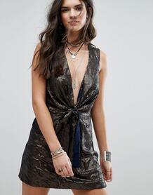 Блестящее платье для вечеринок Free People Paris Rock - Темно-синий 1025455