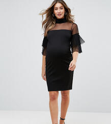 Платье миди с отделкой на рукавах GeBe Maternity - Черный 1164849
