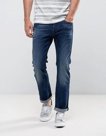 Прямые джинсы с эффектом поношенности G-Star 3301 - Синий 1115273