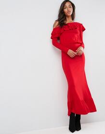 Платье макси на одно плечо ASOS Salsa - Красный ASOS DESIGN 1144980