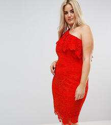 Кружевное платье на одно плечо Paper Dolls Plus - Красный 1127062