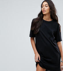 Платье-футболка с отворотами на рукавах ASOS TALL - Черный 1172430