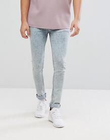 Выбеленные супероблегающие джинсы в винтажном стиле ASOS - Синий ASOS DESIGN 1110325