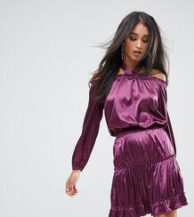 Платье мини с ярусным дизайном и халтером Lioness - Фиолетовый 1151511