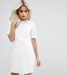 Короткое приталенное платье ASOS PETITE - Белый 1134445