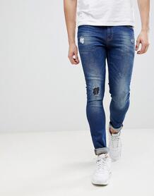 Темно-синие джинсы скинни с рваной отделкой ASOS - Синий ASOS DESIGN 1110348