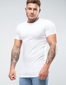 Белая длинная обтягивающая футболка ASOS DESIGN - Белый 1058367