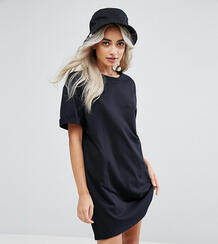 Платье-футболка с отворотами на рукавах ASOS DESIGN Petite - Черный Asos Petite 1133927