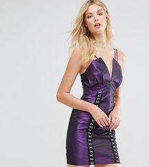 Платье мини цвета металлик в стиле 80-х ASOS TALL - Фиолетовый 1076615