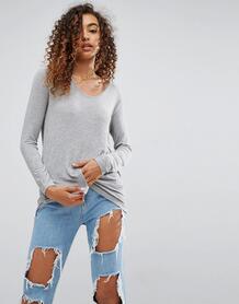 Футболка с длинными рукавами ASOS - Серый ASOS DESIGN 1092447