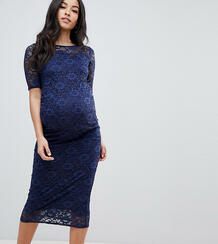 Облегающее кружевное платье темно-синего цвета Bluebelle Maternity 1033049
